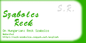 szabolcs reck business card